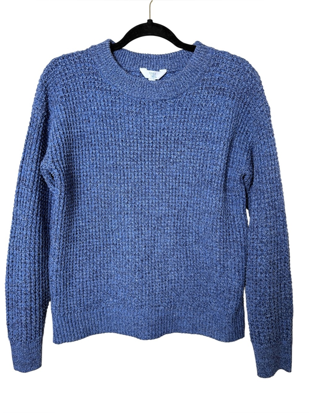 Time and Tru Small Blue Waffle Knit Sweater - Picture 1 of 5